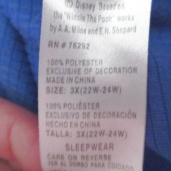 Vtg Disney Eeyore Waffle Knit Top Size 3X Piglet No Pooh Soft Embroidered Therma - Picture 11 of 12